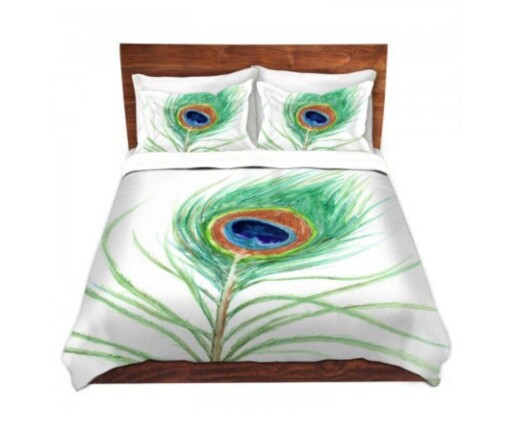 Peacock Feather Bedding Set  Bed Sheets Spread Comforter Duvet Cover Bedding Sets