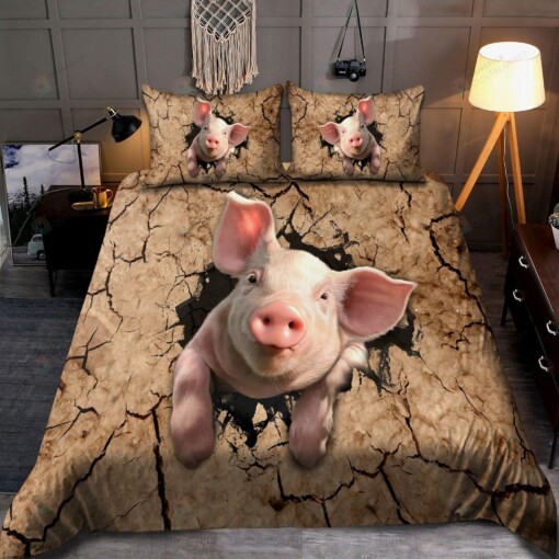 Cute Pig Bedding Set Cotton Bed Sheets Spread Comforter Duvet Cover Bedding Sets