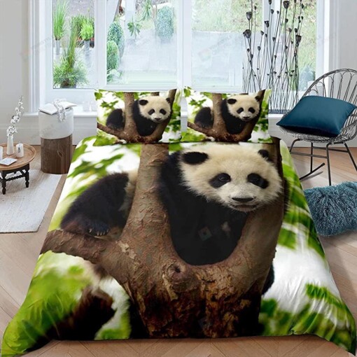 Panda Climbing Tree Bed Sheets Duvet Cover Bedding Sets