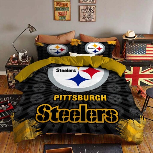 Pittsburgh Steelers Bedding Set Sleepy (Duvet Cover & Pillow Cases)