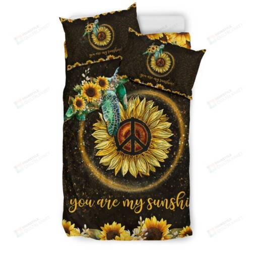 Turtle And Sunflower You Are My Sunshine Bedding Set Cotton Bed Sheets Spread Comforter Duvet Cover Bedding Sets