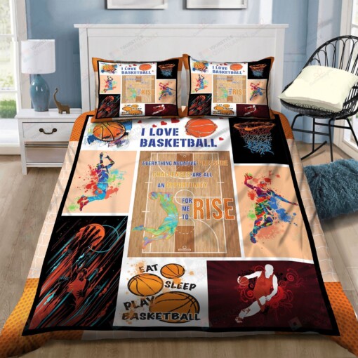Basketball I Love Basketball Bedding Set Bed Sheets Spread Comforter Duvet Cover Bedding Sets