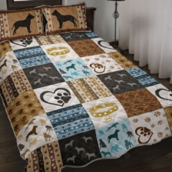 Pitbull Decorative Pattern Caro Quilt Bedding Set