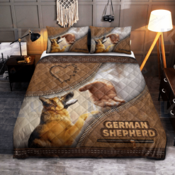 German Shepherd God Hand Quilt Bedding Set