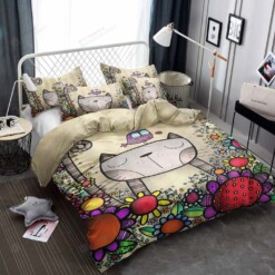 Cat Cotton Bed Sheets Spread Comforter Duvet Cover Bedding Sets