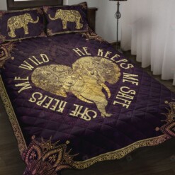 Elephant Mandala Delicate Purple Quilt Bedding Set