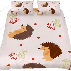 Hedgehog Cartoon Smiling Face Bed Sheets Duvet Cover Bedding Sets