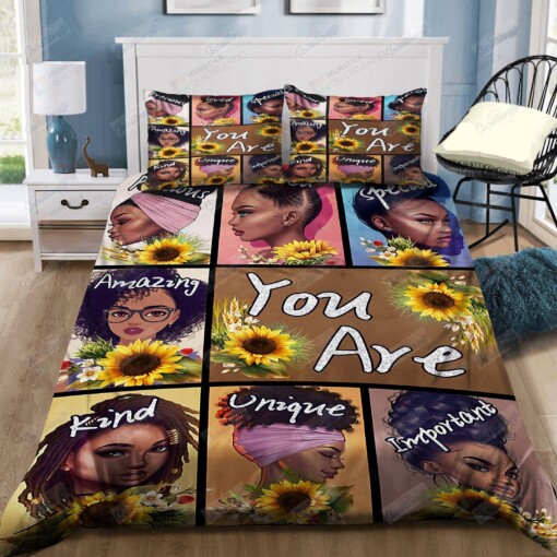 Black Girls You Are Amazing And Important Bedding Set Bed Sheets Spread Comforter Duvet Cover Bedding Sets