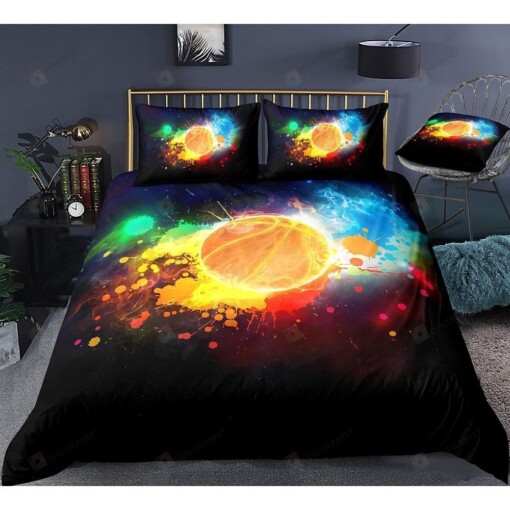 Colorful Basketball Bedding Set Bed Sheets Spread Comforter Duvet Cover Bedding Sets
