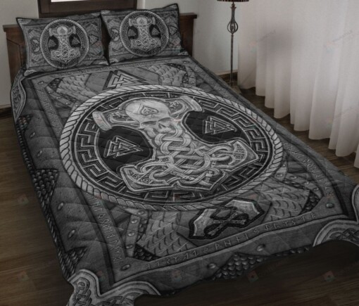 Viking Skull Quilt Bedding Set