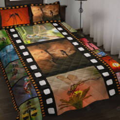 Dragonfly Film Reel Quilt Bedding Set