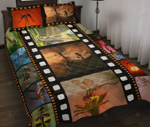 Dragonfly Film Reel Quilt Bedding Set