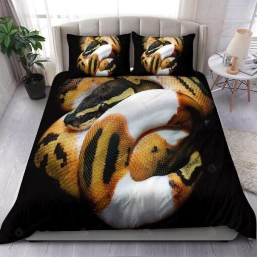 Python Black Bedding Set Cotton Bed Sheets Spread Comforter Duvet Cover Bedding Sets