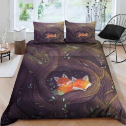 Fox Cotton Bed Sheets Spread Comforter Duvet Cover Bedding Sets