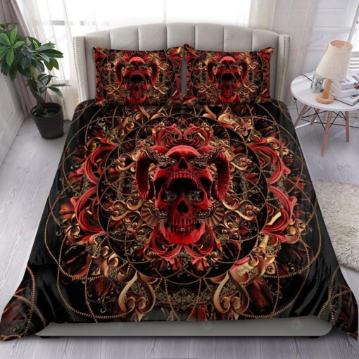 Skull & Rose Art Pattern Bedding Set Bed Sheets Spread Comforter Duvet Cover Bedding Sets