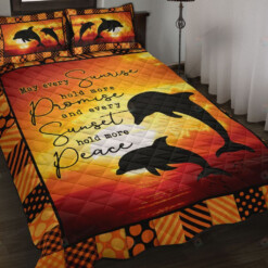 Dolphin - May every Sunrise Quilt Bedding Set