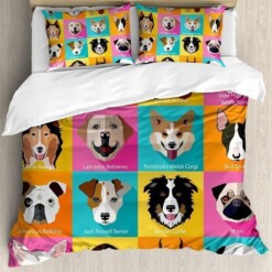 Dog Cotton Bed Sheets Spread Comforter Duvet Cover Bedding Sets