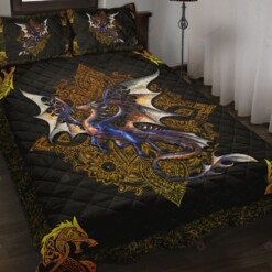 Dragon Floral Style Quilt Bedding Set