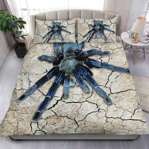 Blue Tarantula Spider Bedding Set Bed Sheets Spread Comforter Duvet Cover Bedding Sets