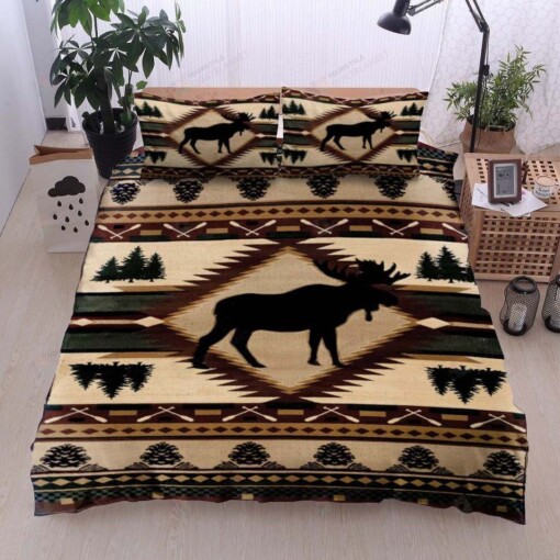 Moose Cotton Bed Sheets Spread Comforter Duvet Cover Bedding Sets