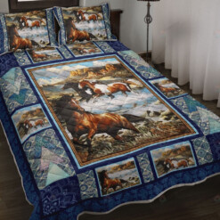 Horse Painting Mandala Quilt Bedding Set