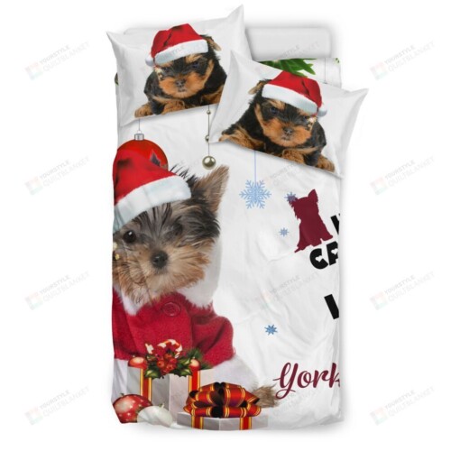 Yorkshire Dog Christmas Keep Calm And Love Bedding Set Cotton Bed Sheets Spread Comforter Duvet Cover Bedding Sets