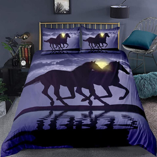 Black Horses Bedding Set Bed Sheets Spread Comforter Duvet Cover Bedding Sets