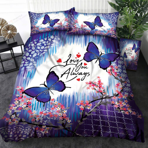 Butterfly Love You Always Bedding Set Bed Sheets Spread Comforter Duvet Cover Bedding Sets