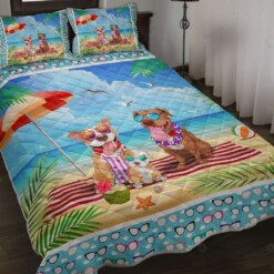 Pitbull - Beach Summer Quilt Bedding Set