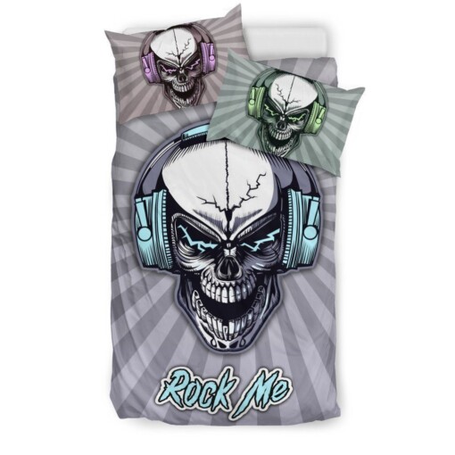 Skull Rock Me  Bedding Set Bed Sheets Spread Comforter Duvet Cover Bedding Sets