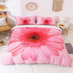 Pink Gerbera Flower Bedding Set Cotton Bed Sheets Spread Comforter Duvet Cover Bedding Sets