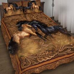 Brown And Black Horse Quilt Bedding Set Cotton Bed Sheets Spread Comforter Duvet Cover Bedding Sets