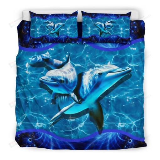 Dolphin Ocean Blue Bedding Set Cotton Bed Sheets Spread Comforter Duvet Cover Bedding Sets