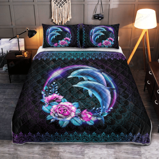 Dolphin - Rainbow Love Quilt Bedding Set