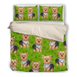 Yorkie Cotton Bed Sheets Spread Comforter Duvet Cover Bedding Sets