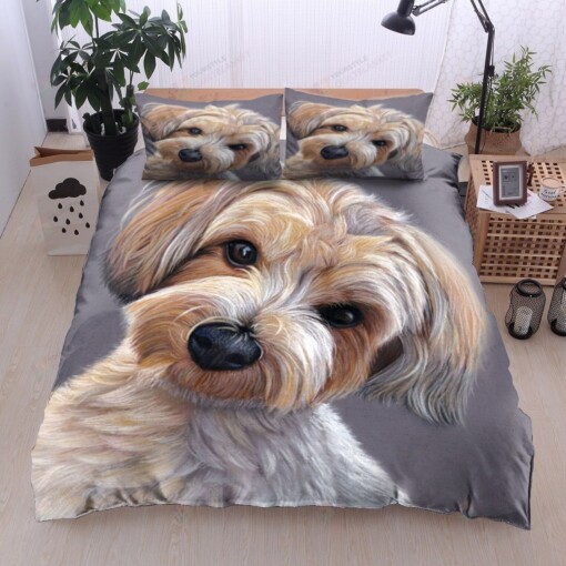 Yorkie Cotton Bed Sheets Spread Comforter Duvet Cover Bedding Sets