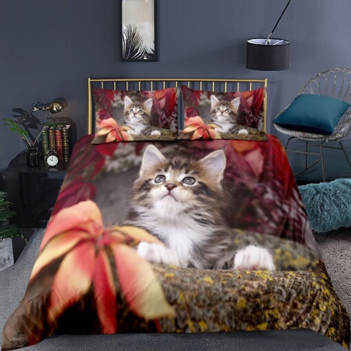 Cat Cute Bedding Set Bed Sheets Spread Comforter Duvet Cover Bedding Sets
