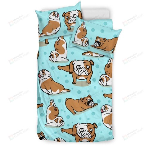 Bulldog Cotton Bed Sheets Spread Comforter Duvet Cover Bedding Sets