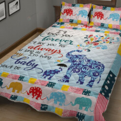 Ill Love You Elephant Quilt Bedding Set