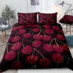 Cherry Cotton Bed Sheets Spread Comforter Duvet Cover Bedding Sets