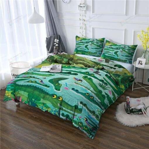 Crocodile Cotton Bed Sheets Spread Comforter Duvet Cover Bedding Sets