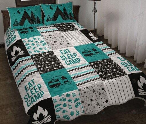 Eat Sleep Camp Quilt Bedding Set