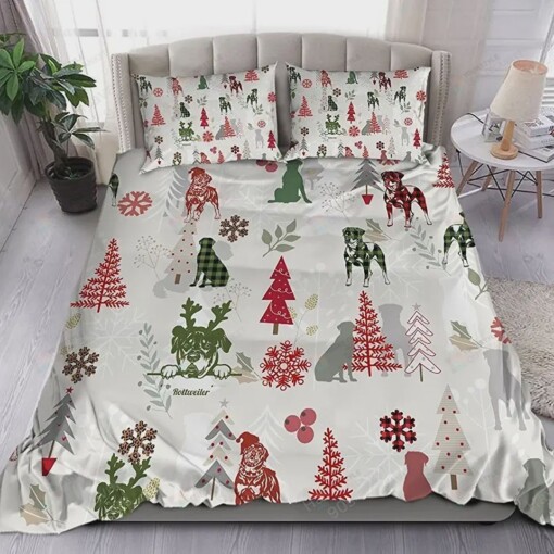 Rottweiler Bedding Set Christmas Bed Sheets Spread Comforter Duvet Cover Bedding Sets