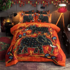 Elephant Cotton Bed Sheets Spread Comforter Duvet Cover Bedding Sets