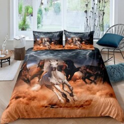 Horses Running Bedding Set Bed Sheets Spread Comforter Duvet Cover Bedding Sets