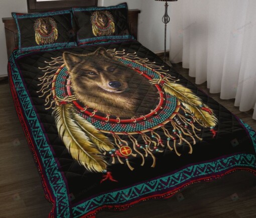 Wolf Native Quilt Bedding Set