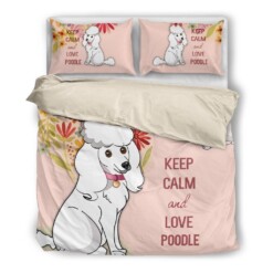 Poodle Cotton Bed Sheets Spread Comforter Duvet Cover Bedding Sets