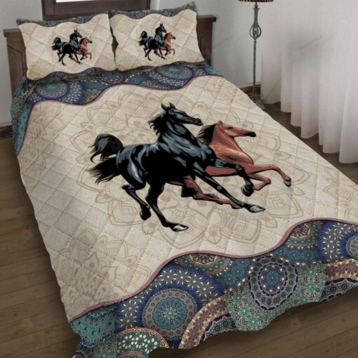 Horse Mandala Quilt Bedding Set
