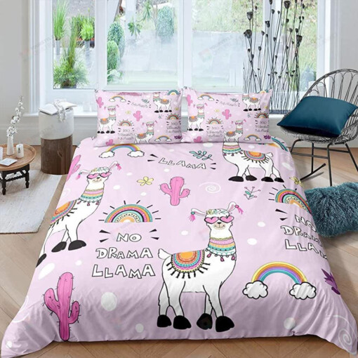 Llama No Drama Llama Bedding Set Bed Sheets Spread Comforter Duvet Cover Bedding Sets