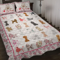 Poodle - Love My Dogs Quilt Bedding Set